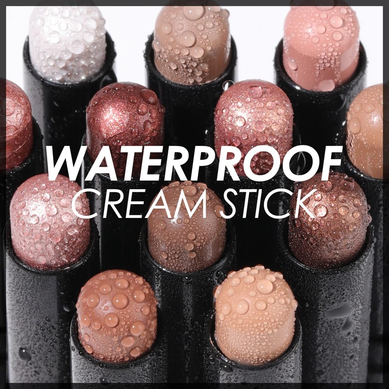 FOCALLURE Shimmer and Matte Cream Eyeshadow Stick,Smooth Brilliant Eye Brightener