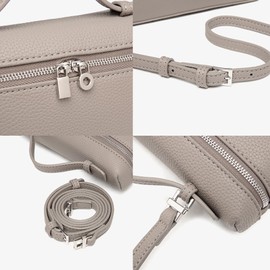 Small Crossbody Bag for Women Quiet Luxury Leather Trendy Purse Top Handle Phone Pouch Gigi Same Box Bag with Adjustable Shoulder Strap LP 19（grey）