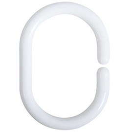 JOY STORE Shower Curtain Rings - Pack of 12 White Shower Curtain Rings - Plastic Rings for Curtains