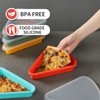KEVJES 2-Pack Reusable Silicone Leftover Pizza Slice Storage Container with