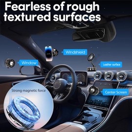 LANXINGLUO car Full Metal phone holder magnetic,vacuum magnetic phone holder for cars,for magsafe car mount Upgraded 360°rotation,Black