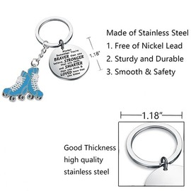 BNQL Roller Skate Keychain Roller Skater Gifts Roller Skate Lovers Gifts Roller Skating Gifts Roller Skate Team Gifts Keyring, Large, Music Note Keychain, Large