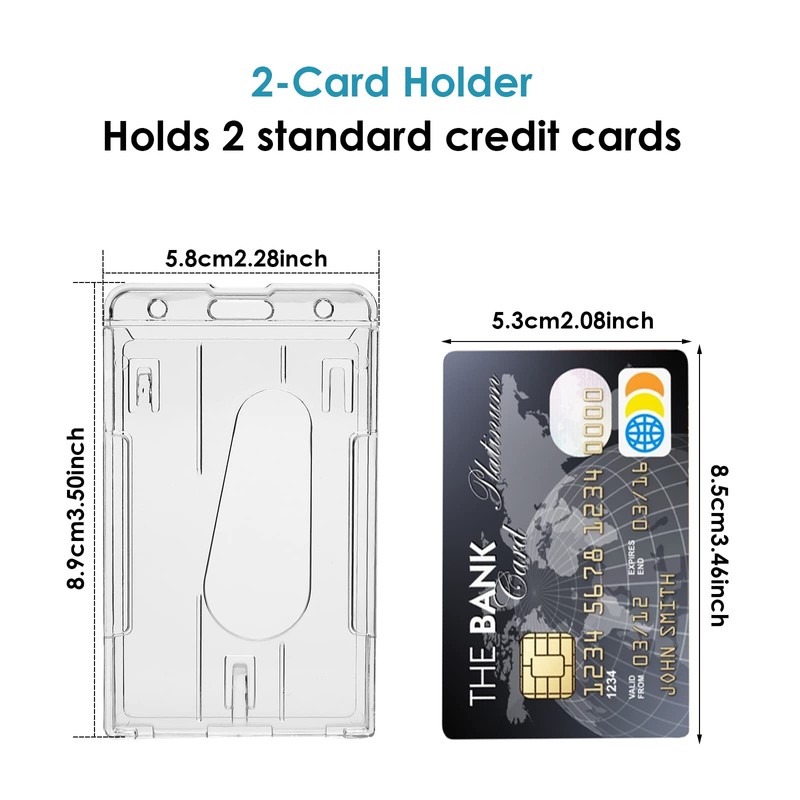 Cobee Heavy Duty Badge Holders, 2 Pieces Hard Plastic ID
