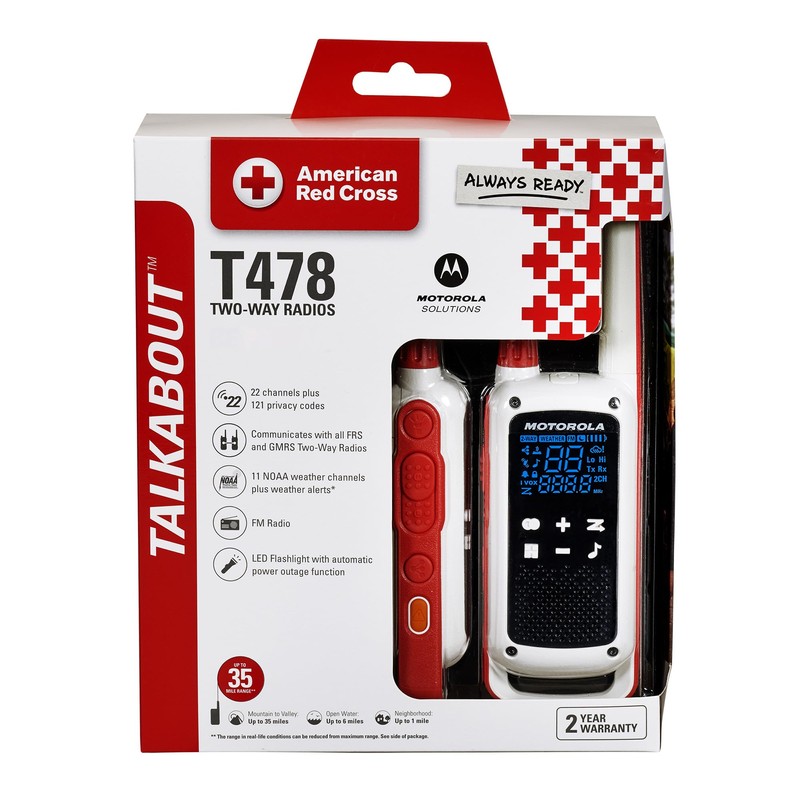 Motorola Solutions Red Cross T478 Talkabout White Rechargeable Emergency preparedness