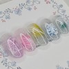 White floral handmade nail tip - Oval S / 화이트
