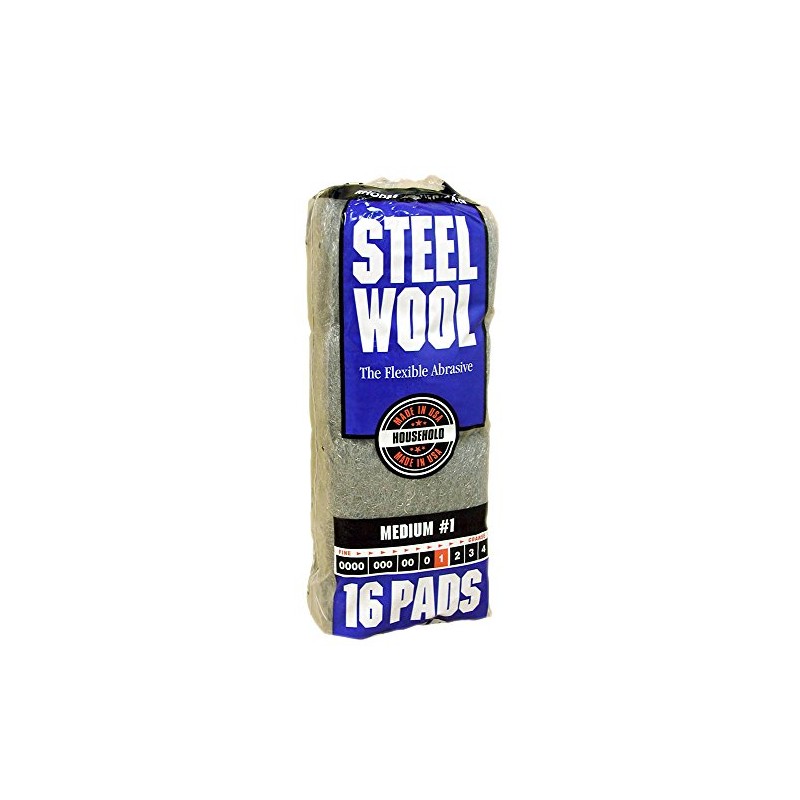 Homax Rhodes American Household Steel Wool16 pad, Medium Grade #1,