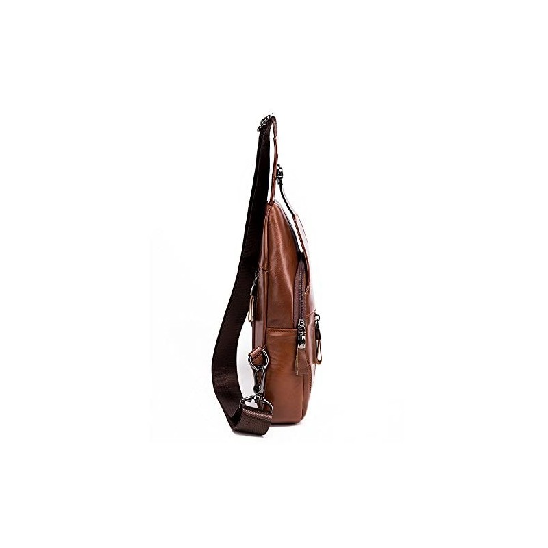Leathario Chest Bag Shoulder Bag Men Genuine Leather Shoulder Bag