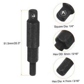 QUARKZMAN 1/4 Inch Service Wrench Hex Key Adapter 3/16 Inch 5/16 Inch Square Hexagon Ratchet Wrench Bit Adapters HVAC Valve Opener for Air Conditioning Refrigeration Equipment Repair