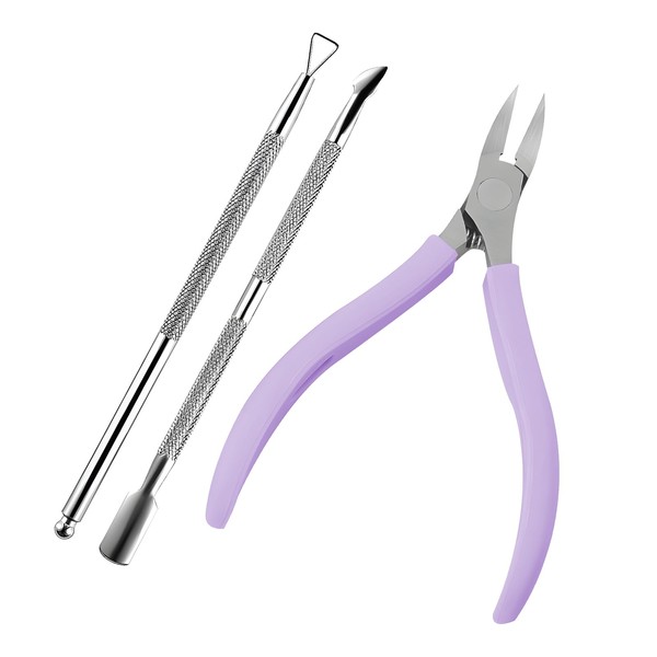 Cuticle Care Set with Cuticle Trimmer, Pusher, and Peeler: Professional
