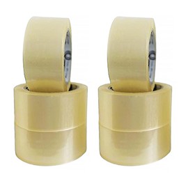 Cennet Packing Tape for Parcel and Boxes- Strong Rolls of Heavy-Duty, Sticky, Waterproof, Duct, Sellotape, Brown, Fragile, Clear, Caution, Packaging for Moving House (6, Clear, 48mm x 66m)