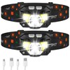 LHKNL Rechargeable LED Headlamp - Ultra-Light & Waterproof, 2-Pack