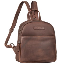 STILORD 'Elonora' Vintage Leather Backpack Bag 2 in 1 Women's Small Women's Backpack Leather Daypack Backpack for Women Backpack Handbag Women's Daypack Genuine Leather, Sapelli - Brown, Rucksack