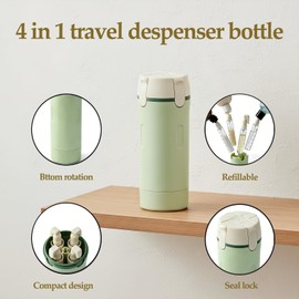 4 in 1 Travel Dispenser Bottle, Travel Bottles for Toiletries TSA Approved