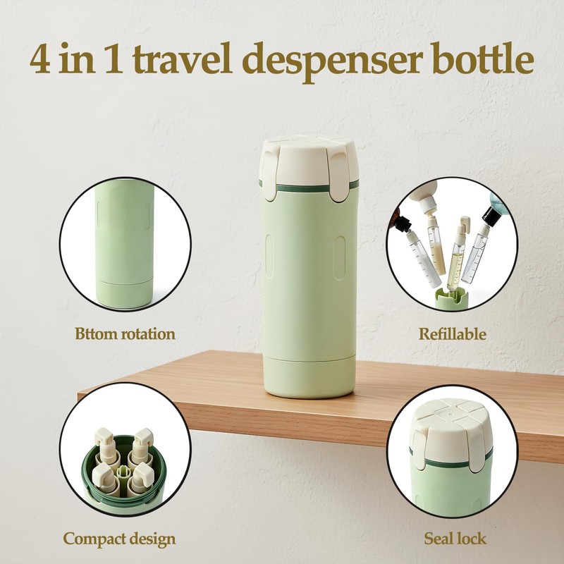 4 in 1 Travel Dispenser Bottle, Travel Bottles for Toiletries