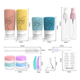 20 Botellas De Kit De Viaje Portátiles Contenedores Silicona