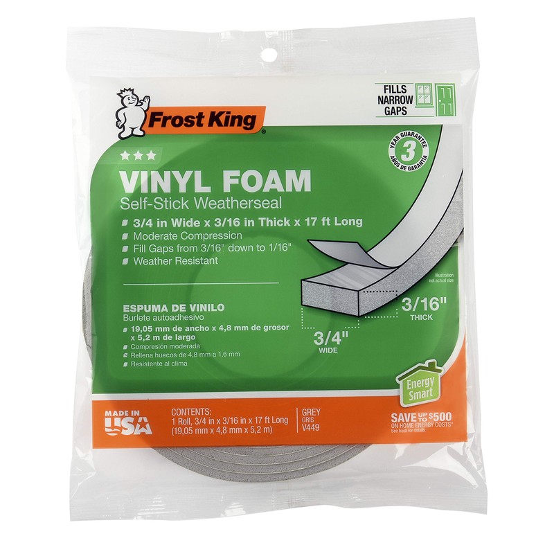 Frost King Vinyl Foam Tape - Closed Cell - Moderate
