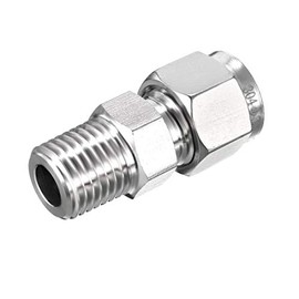 sourcing map Stainless Steel Compression Tube Fitting 1/4NPT Male x 8 Tube OD