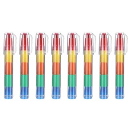 PATIKIL Stacking Crayons, 8 Pack 5 Colors Stackable Buildable Round Drawing Crayons for Home Office Party Art Craft Supplies Drawing Learning