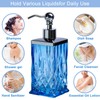 ZIVQEXMURL 10Oz Diamond Grid Pattern Blue Glass Soap Dispenser with