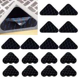 SCDZY 16 PCS Rug Gripper for Carpeted Floor, Carpet Stickers for Rugs On Carpet Aanti Slip Rug Grip Mat for Carpets Rug Stickers for Wooden Floors Mat Grippers Reusable Rug Tape