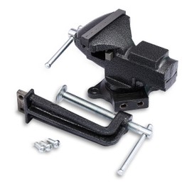 Wedge Guys Bench Vise w/Quick Release & Swivel + Removable Workbench Clamp, Rubber Clamp to Regrip Golf Clubs & More