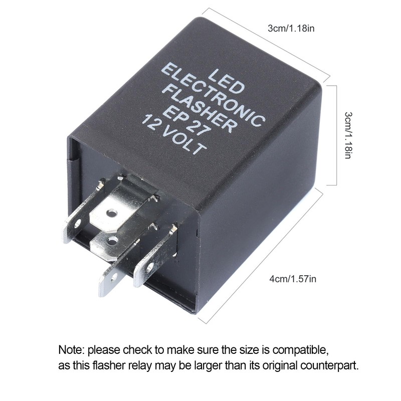2 Pack EP27 Electronic LED Flasher Relay 5 Pin 12V