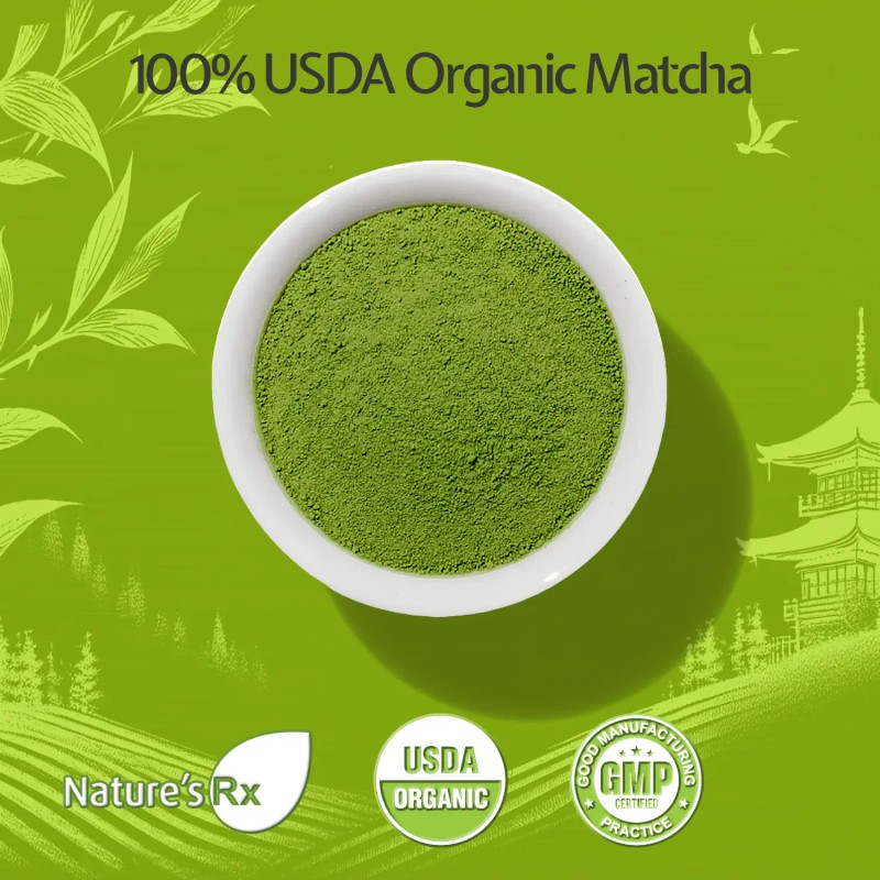 Natures Rx Organic Matcha Green Tea Powder Premium Grade 100g