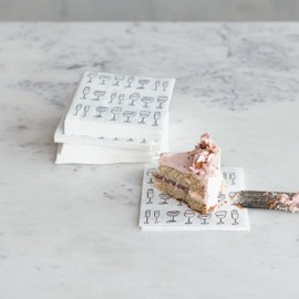 Creative Co-Op Chic Cocktail Napkins, White and Black