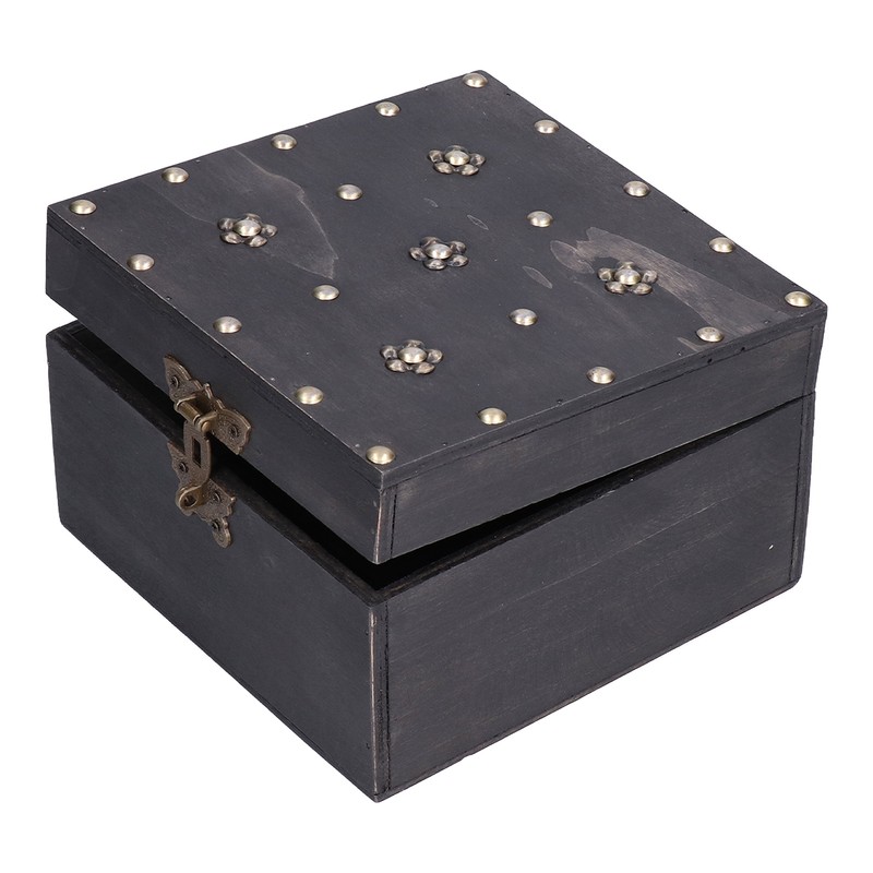 Treasure Props Storage Box with Password Lock Retro Wooden Storage