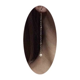 Yheakne Long Pearl Earrings Silver Pearl Dangle Earrings Drop Pearl Chain Earrings Bridal Earrings Jewelry for Women and Girls Gifts (Silver)