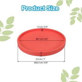 PATIKIL 8.9 Inch Round Ceramic Plant Saucer, Plant Saucer Tray Flower Planter Drip Tray for Indoors Outdoors Patio Balcony, Red