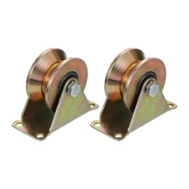 PATIKIL 2.5" V-Groove Wheel, 2 Pcs V-Type Sliding Gate Casters V Groove Pulley for Driveway Gate Industrial Machines V Track Rail, Loading Capacity 551 Lbs