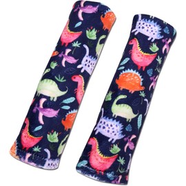 Fundas de cinturón de seguridad de automóvil de dinosaurio para bebé, fundas de correa de asiento de carriola para niños, correas de asiento de coche, almohadillas para orejas de hombro para niñas y niños, protectores de cinturón de seguridad Minky para a