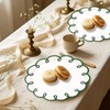 30Pcs Green Scalloped Paper Plates, Wavy Edge, 9 Inch
