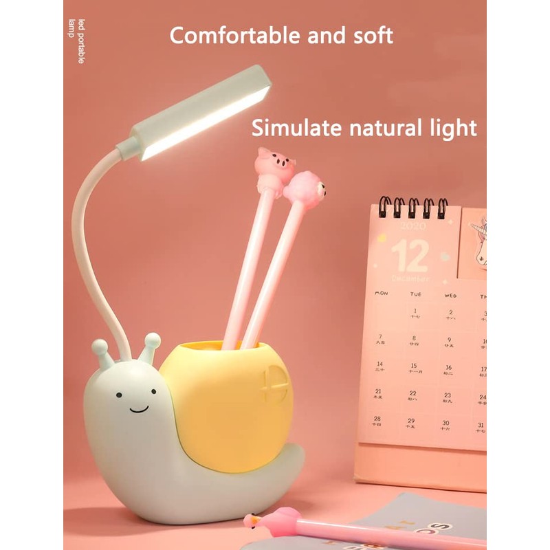Weltition Cute Kids Lamp with Pen Holder,LED Desk Lamp for