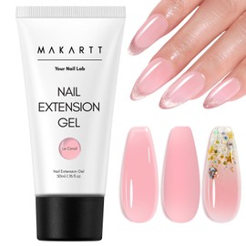 Makartt Hema-Free Poly Nail Gel Natural Pink 50ML Gel Builder for Nail Extension Nail Strengthener Beauty Gift 3D Gels Molder Nail Art Easy DIY at Home Salon