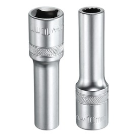 HARFINGTON 2pcs 1/2" Drive by 10mm 12-Point Deep Socket 78mm Length Metric Spline Socket