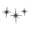 Zeckos Set of Three Black Cast Iron 8 Pointed Wall