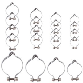 Albedel 4 Sets of each 25.4/28.6/31.8/34.9mm Metal Ring Firmly to Frame Bike Cable Guide Brake Cable Shift Cable Derailleur Cable Base Guide Clip Fitting Line Tube Housing Durable (Total 16 sets)