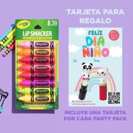 Lip Smacker Regalo Dia Del Niño 3 Party Pack Con 3 Tarjetas De Para