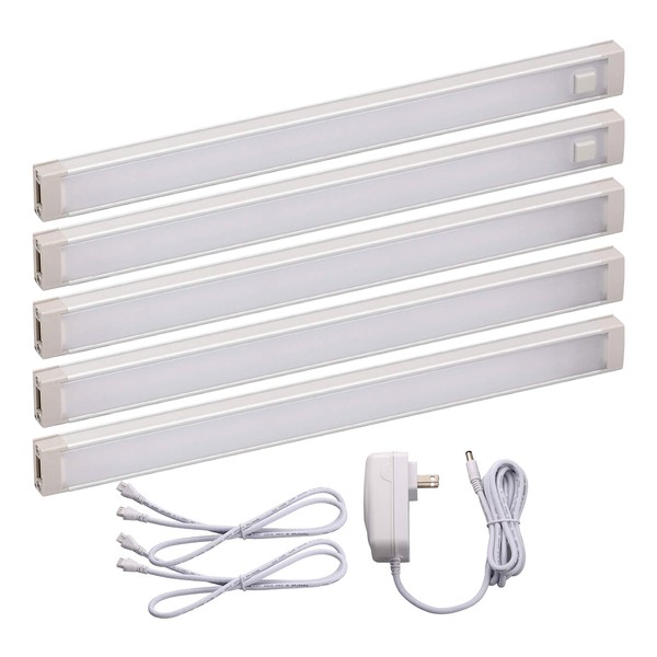 BLACK+DECKER LEDUC9-5CK LED Under Cabinet Kit with Motion Sensor, Dimmable Kitchen Accent Lights, Tool-Free Install, Cool White 4000k, 9" Length, 5-Bars, 5 Count