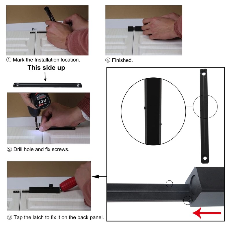 Grey Aluminium Alloy Solid Slide Latch Bolt Heavy Duty Thickened
