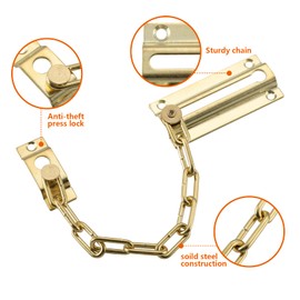 HOME MASTER HARDWARE Chain Door Guard Chain Lock Door Locks for Inside&Outside Door Chain Door Lock for Home Security 4 Pack Steel