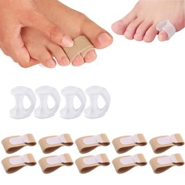 LBYHZS 10 Pcs Corrector Dedo Martillo y 2 Pares Separadores Juanetes,Protectores para Dedos de los Pies,Alivio para Dedos Torcidos y Superpuestos,Corrector de Juanete Transpirable
