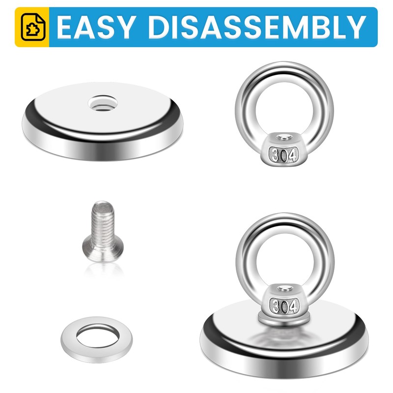 Magnetic Hooks, 100 LB（45KG） Heavy Duty Magnetic Hooks with Countersunk