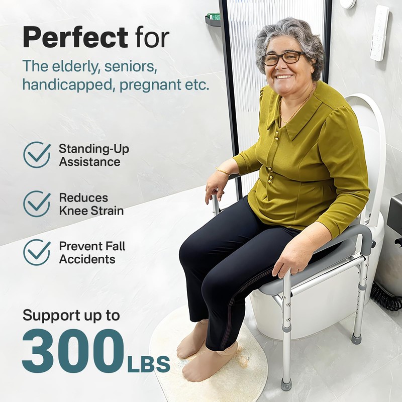 Eosprim Toilet Seat Risers for Seniors Elongated, Raised Toilet Seat