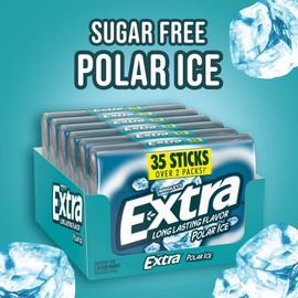 EXTRA Gum Polar Ice, Bulk Chewing Gum Sugar-Free, Mega Pack of 6 with 35 Sticks Each