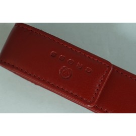 A.T. Cross Cross Full Grain Burgundy red Leather with Matching Thread Color Combinations, Single Flip Top Pen Pouch with Secure snap, Can Accommodate Any Cross Pen