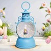 Easter Snow Globe, 9.4" Bunny Snow Lanterns with 6Hr Timer,