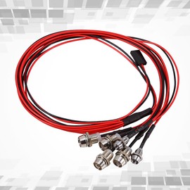 Joyzan RC LED Light Kit, 6 LEDs Headlights Taillight Bulb Car Truck Tank Crawler 1:10 Scale Body Shell Parts Tail Lighting Set Model Universal Accessories White Red Blue Compatible with SCX10